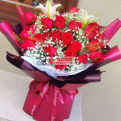 包头30朵红玫瑰百合，做你余生故事里的人