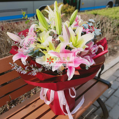 包头8支多头百合,万事如意喜上加喜