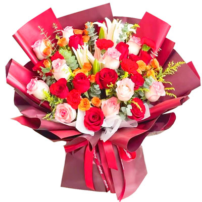 包头22朵玫瑰百合,追求真爱幸福
